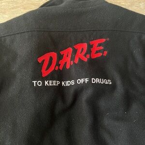 DARE vintage y2k 100% wool jacket D.A.R.E size large zipper broken